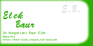 elek baur business card